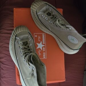 Unisex Converse All Star At-Cx High-Top Platform Sneakers in Khaki and Blue